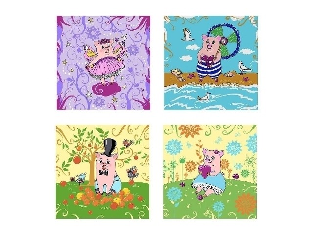 Салфетка Милые свинки  FJ88-354